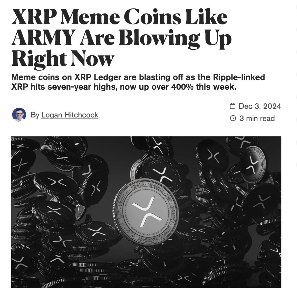 What a joy to see ourselves in the crypto press The beginning of the golden  age of $XRP will come hand in hand with the beginning of the golden age of  the