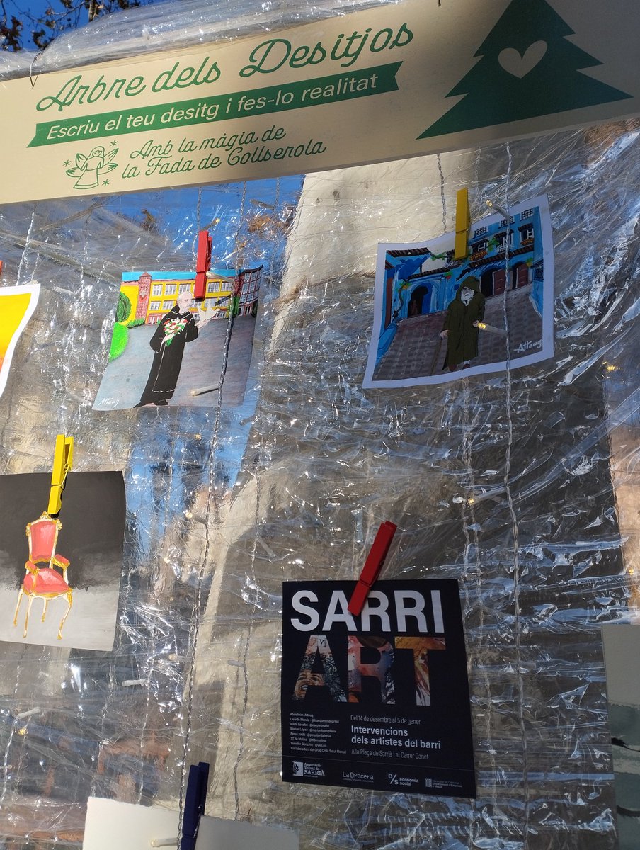 LaDreceraSv's tweet image. Avui estem a la Fira de Nadal de Sarrià i els i les artistes del barri us conviden a demanar un desig per a l'any nou a canvi d'un dels seus orginals. #Arbredelsdesitjos #SarriArt! @AVSarria @lisardomendoartist @LaDreceraSv