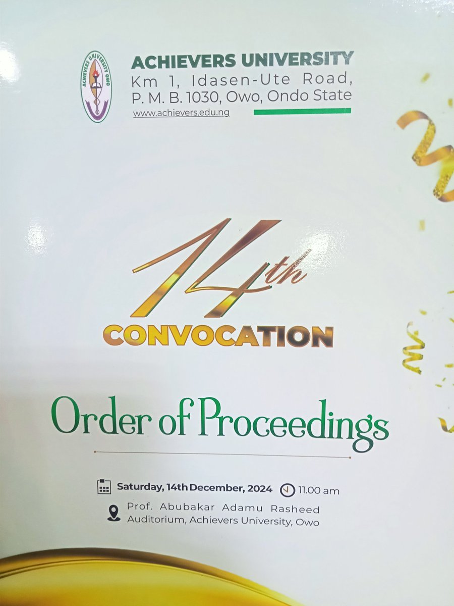 Glad to be part of Rt Hon Yakubu Dogara (Speaker of the 8th House of Representatives) entourage as he commissions the Yakubu Dogara Institute of Legal and Democratic Studies at Achievers University Owo,Ondo state.