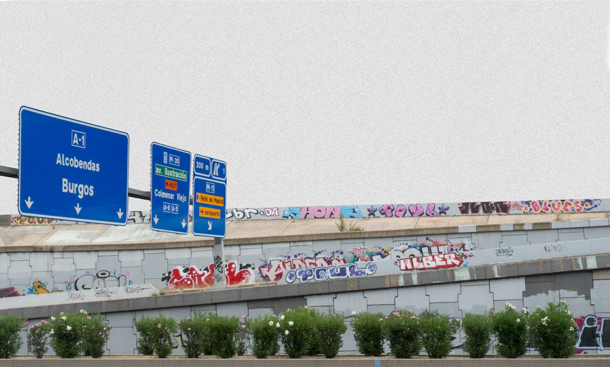 DanielVegaBorr1's tweet photo. Madrid, junio 2017 #highway #motorway #autopista #autovía #signal #signo #graffiti #grafiti #concrete #cemento #hormigón #aeropuerto #ifema #Madrid #spain #españa #synthetic #sintetico #m30 #calle30 #circunvalacion #bypass #rmbl https://t.co/ElELBNzL6X
