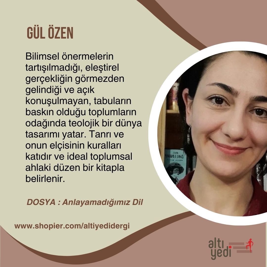 Gül Özen,
Altıyedi Sanat Edebiyat Dergisi
"Anlayamadığımız Dil" dosyasında

<a href="/zokev_/">ZOKEV</a>
#dosya #dil #edebiyatdosyası #dergi
#dergiokur #okur #yazar