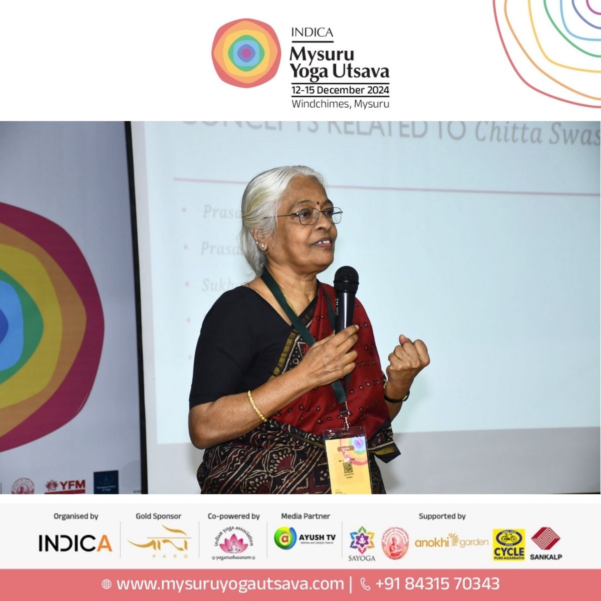 At Venue Ullāsa, Dr. Latha Satish’s session on Yoga Therapy for Mental Health &amp; Happiness offered profound insights and practical approaches to enhance well-being through yoga philosophy. A blend of wisdom and application, it inspired lasting balance.  #MysuruYogaUtsava #Yoga