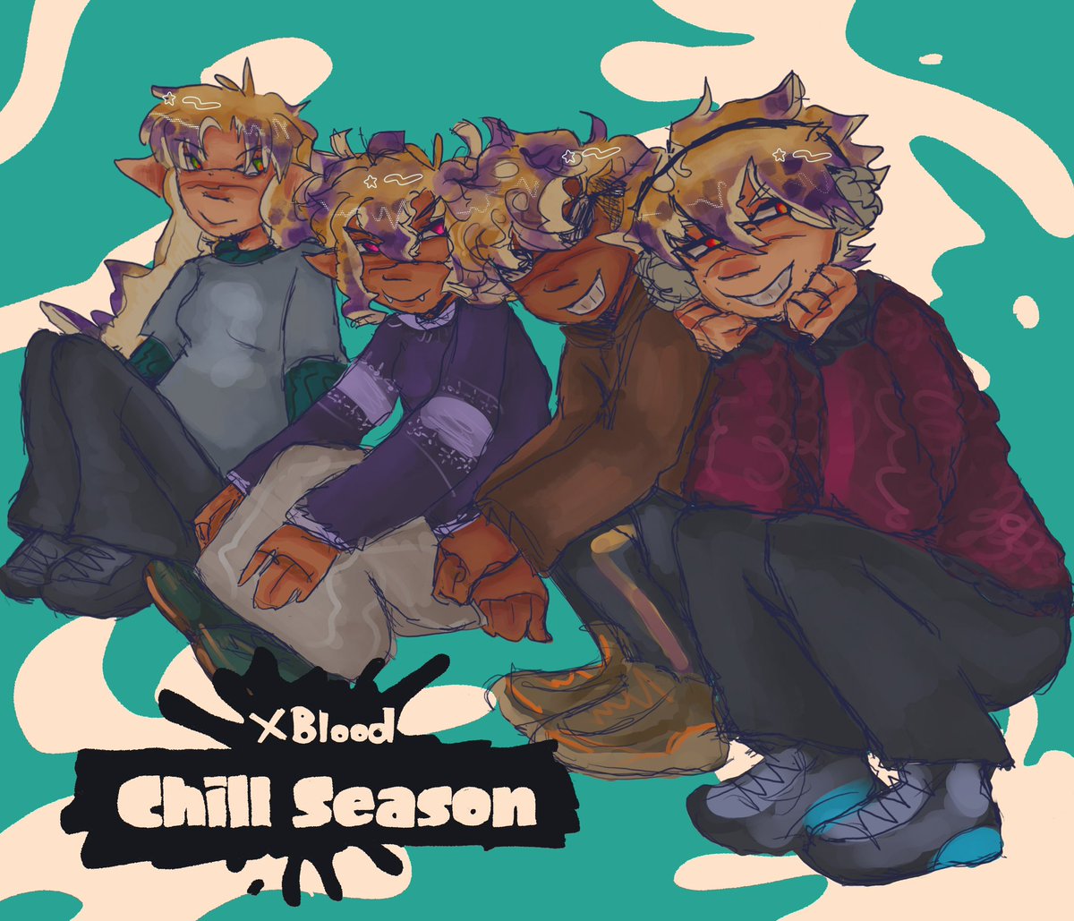 PINKYYARTS's tweet photo. Lowkey late with that but Haii redrew the chill season announcement pic with xblood :3
#coroika #xblood #splatoon https://t.co/W9t4Weufbg