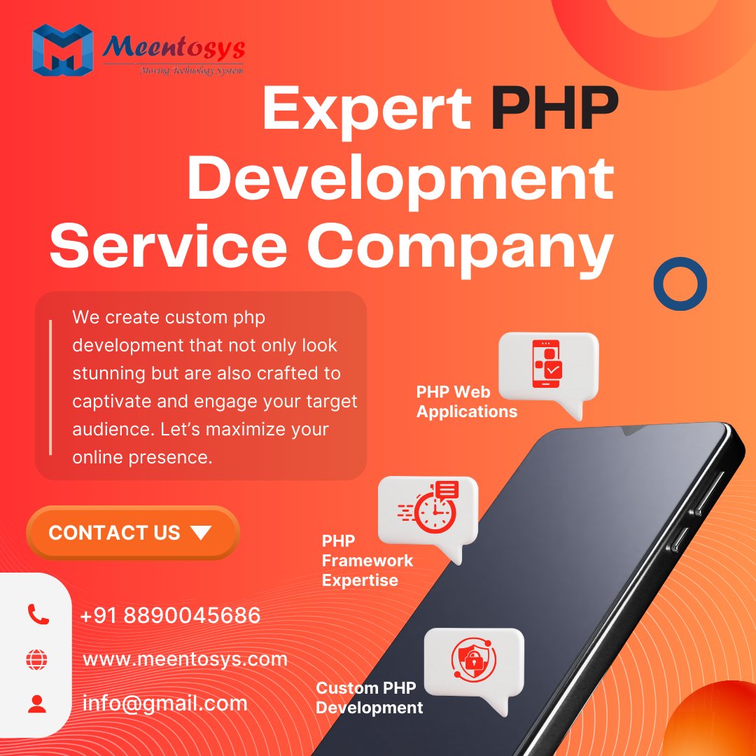 Meentosyspvtltd's tweet image. Looking for expert PHP development in Delhi? 🚀 Meentosys offers cutting-edge solutions tailored to your business needs. Build dynamic, scalable websites with us! 

Contact 📞088900 45686
🌐 meentosys.com/php-developmen…

#phpdevelopmentelopment #WebDevelopmentDelhi