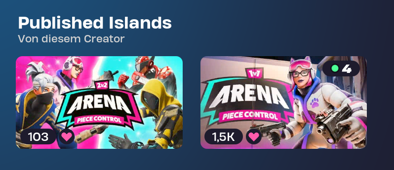 unsere ARENA 1vs1 gibt es jetzt als 2vs2 VERSION!

<a href="/BioGamesFN/">Bio Games</a>  haben wieder gekocht!

Mapcode 1vs1: 6421-2760-3720
Mapcode 2vs2: 0755-7312-5339