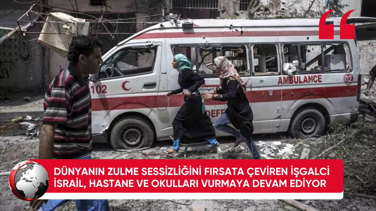 Dünyanın zulme sessizliğini fırsata çeviren işgalci İsrail, Gazze'de hastane ve okulları vurmaya devam ediyor
furkanhaber.net/isgalci-israil…