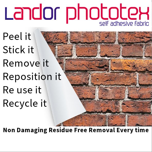 Phototex  peel and stick Easy to remove wallpaper, effortless wallpaper removal.  Painless removal every time! Walls restored when removed. no more  Repair and refurbishment, time, labour and energy saving solution, eco friendly, durable and sustainable  Residue free removable.