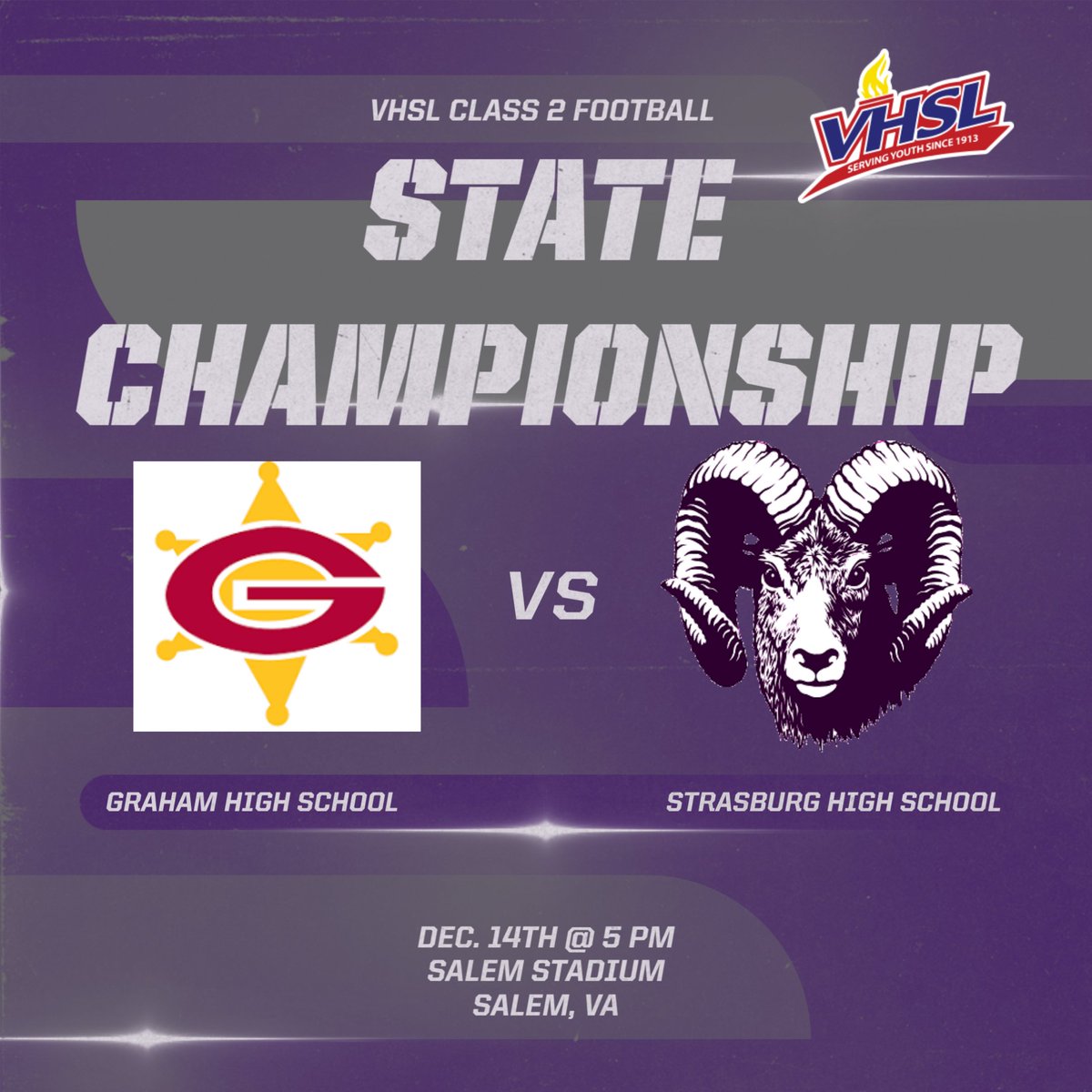 SHSRamathletics's tweet image. It's State Championship gameday!  Pack up the cars, put on your purple and make the trip to Salem to support the football team, cheerleaders and band!  Kickoff at 5 pm at Salem Stadium! #rampride