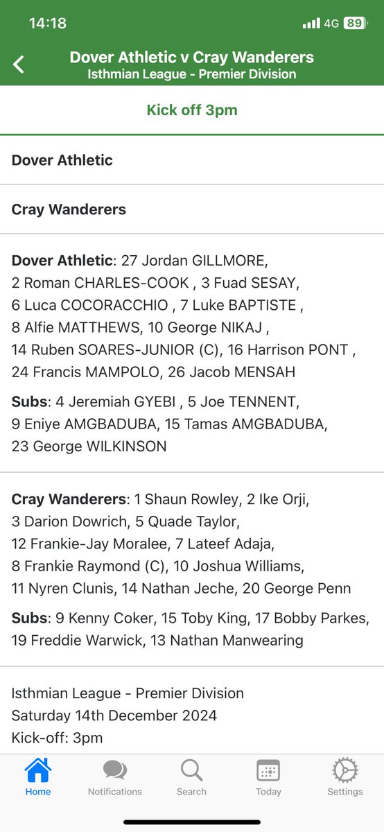 Matthew Gerrard (@matthew_gerrard) on Twitter photo Currently <a href="/DoverAthletic/">Dover Athletic FC</a> have a healthy 6 point lead at the top of the Isthmian Premier League but the face a tough game against <a href="/craywanderers/">After Grassmeade</a> whose away form is decent and are on the back of two 1-0 victories. Comms online <a href="/BBCKentSport/">BBC Sport Kent</a> from 3. Teams below. Currently <a href="/DoverAthletic/">Dover Athletic FC</a> have a healthy 6 point lead at the top of the Isthmian Premier League but the face a tough game against <a href="/craywanderers/">After Grassmeade</a> whose away form is decent and are on the back of two 1-0 victories. Comms online <a href="/BBCKentSport/">BBC Sport Kent</a> from 3. Teams below.