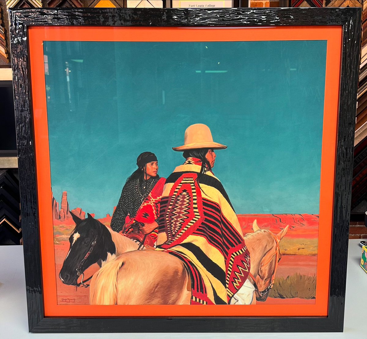 5280customframe's tweet photo. ‘Brother by Blood’ by Mark Maggiori custom framed using acid-free cotton rag matting, museum glass and frame by @RomaMoulding! #art #denver #colorado #pictureframing #customframing #5280customframing #topofthetown #markmaggiori #nativeamerican @truvueglazing @Crescent_CP https://t.co/yWUuGJyarO