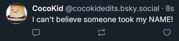 CocoKid6's tweet photo. I'm on 🦋 as "cocokidedits"...I guess... https://t.co/52OHMYM2Ye