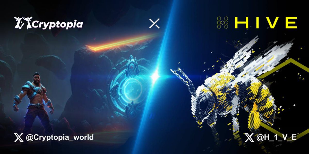 HIVE X CryptoPia 

HIVE is thrilled to announce our partnership with CryptoPia World ! 🤝

Cryptopia aims to create a web3 public chain that reorganizes DeFi idle assets and reshapes the new value of GameFi. It is deployed on multi-chain networks, allowing users from different