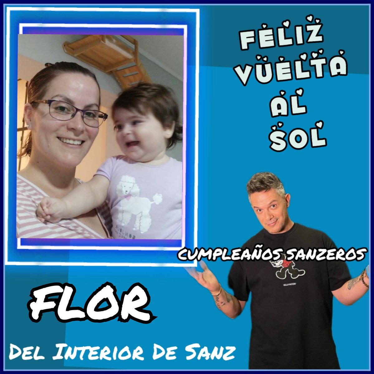 Hoy es un día muy especial🥳, mi primer cumple con el amor de mi vida fuera de la panza😅👶🏻 
Te amo mi Ginna, sos el mejor regalo que puedo tener. 
Y el segundo mejor un saludo de <a href="/AlejandroSanz/">Alejandro Sanz</a>  😅🌴❤🥰

<a href="/InteriorDeSanz/">Del Interior De Sanz</a> las quiero!
