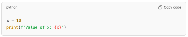 shauvikkumar's tweet image. Never underestimate the power of print().
Use it to inspect variables and debug your code easily.
Example:

x = 10  
print(f&apos;Value of x: {x}&apos;)  

Debugging doesn’t have to be hard. Got any simple tricks? Share them!
#Debugging #PythonTips #CodeBetter&quot;