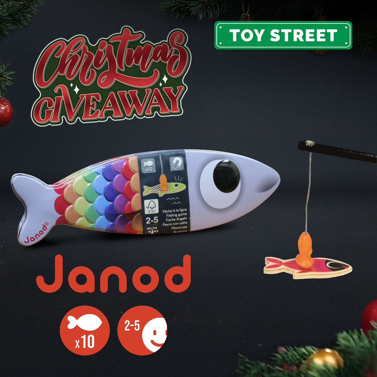 🎄 CHRISTMAS GIVEAWAY #2 🎁 

Today, you could get your hands on:
A Sardine Tin!

This is a great fishing game for little ones.

To enter:
👍 Like
👍 Follow <a href="/ToyStreetUK/">Toy Street</a>
👍 Tag a Friend
👍 Retweet

#win #giveaway #christmas #toys #games