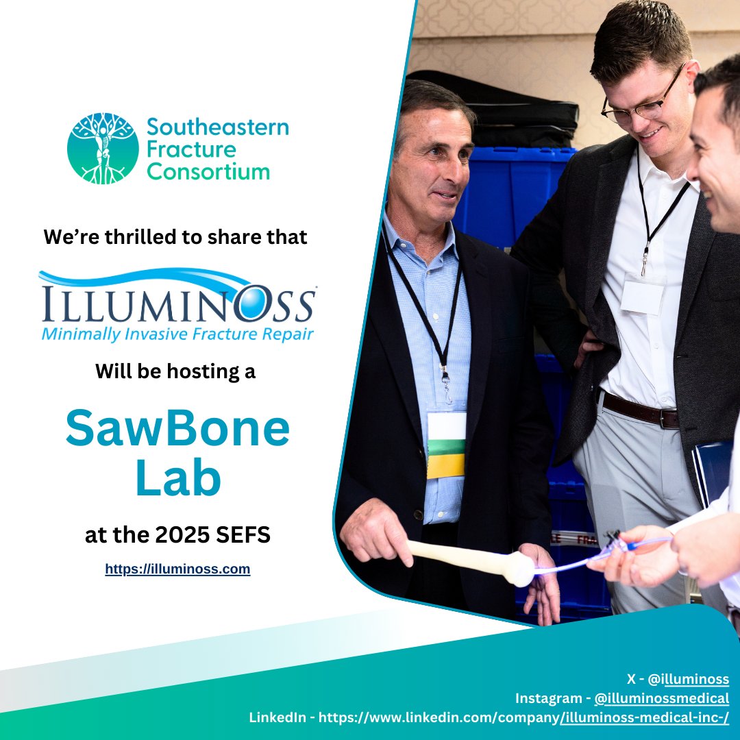 Jason Halvorson, MD of Atrium Health Wake Forest Baptist will lead attendees in exploring advanced techniques in minimally invasive bone stabilization with #IlluminOss system, designed to conform to patient-specific anatomy for enhanced fracture repair. #orthotrauma #SEFS2025