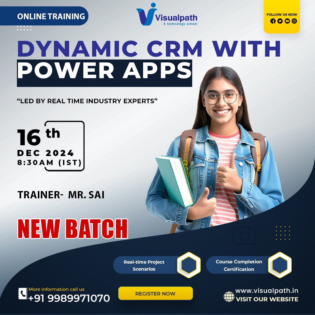 VisualpathPro's tweet image. Attend Online #newbatch On #MicrosoftDynamics365CRM
Batch on: 16th December 2024 @8:30 AM IST.
Call us: +91 9989971070
WhatsApp: bit.ly/47eayBz
Visit: visualpath.in/online-microso…
#D365 #MSDynamics #Dynamics365 #Microsoft #Education #softwarecourses #dynamics #dynamics365crm