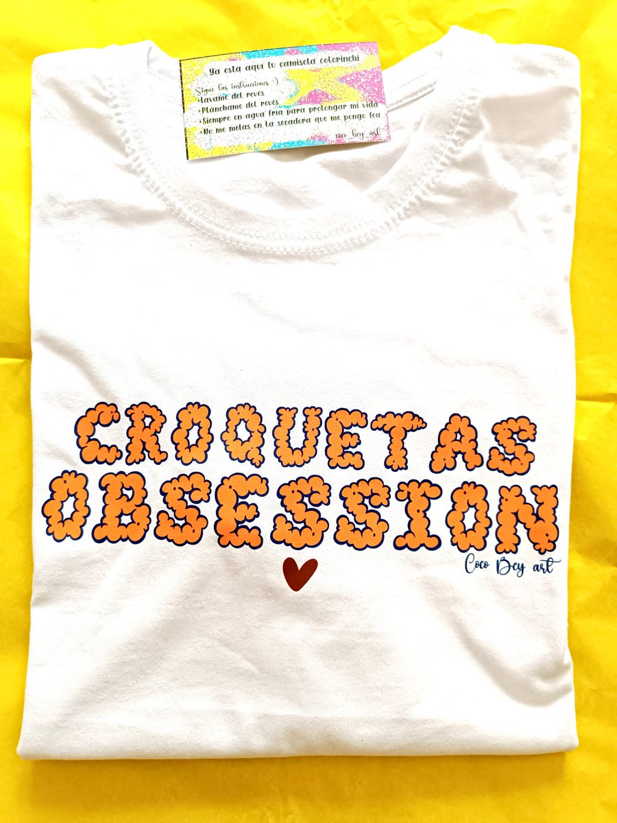Os vengo a recordar mi camiseta de croquetas obsession. Aún la podéis encargar para Navidad. Si le dais un RT y un corazoncito para llegar a más amantes de las croquetas. 🩷