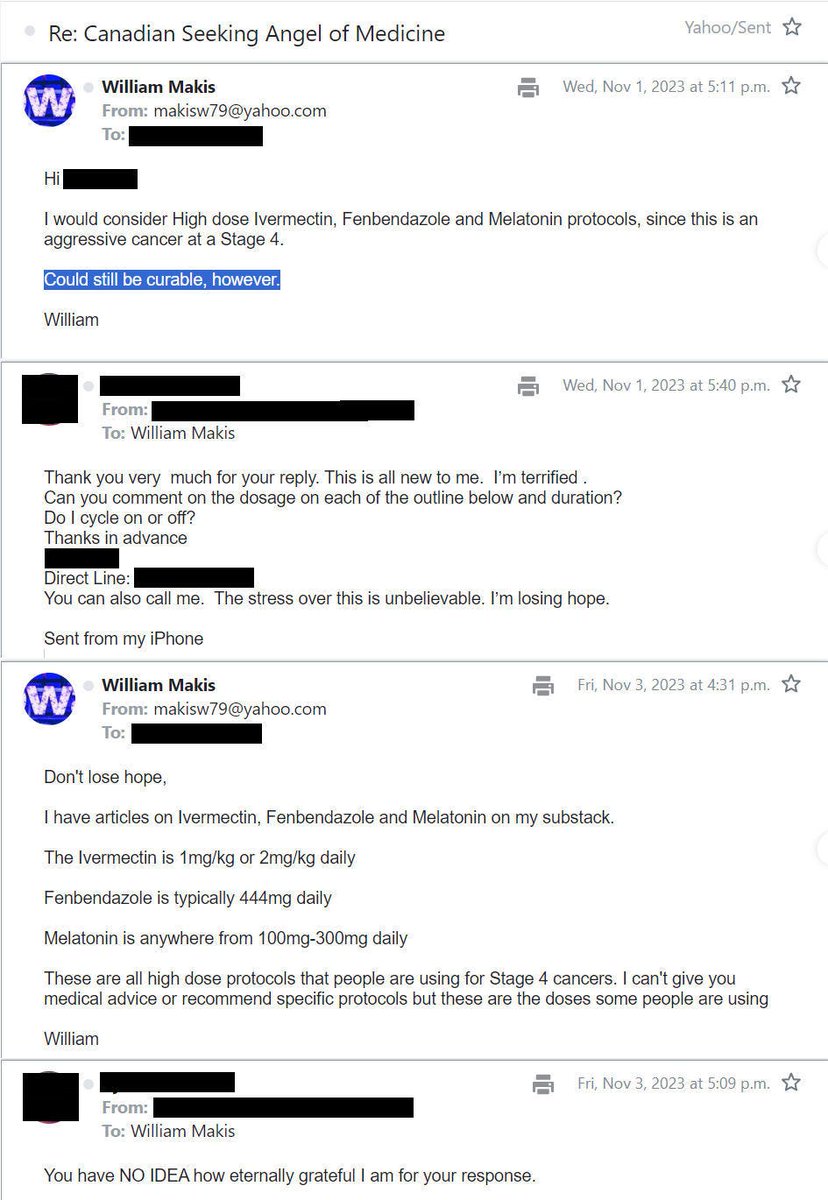 MakisMedicine's tweet image. NEW ARTICLE: IVERMECTIN and FENBENDAZOLE Testimonial - 53 year old Stage 4 Cholangiocarcinoma Cancer patient with 15cm tumor declared "Cancer Free" after reaching out to me 14 months ago!!

This is a very special story.

53 year old Canadian Cancer patient diagnosed with Stage 4…