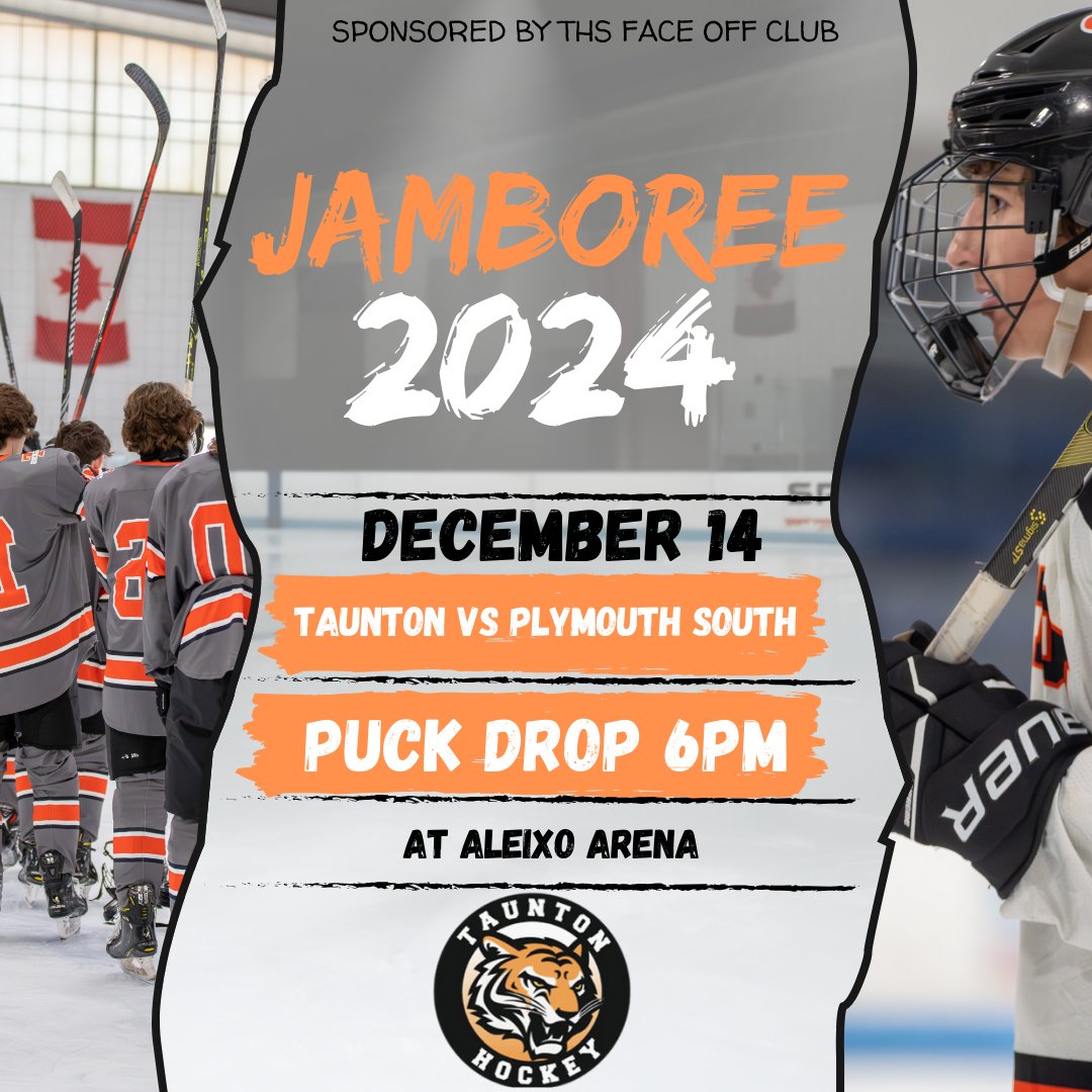 TauntonHSHockey's tweet image. Wake up everyone! It's the Second Saturday of December! 

That means it's Jamboree Day! High School season kicks off today. Doors open at 11. The Tigers play at 6pm. 

#MHSJamboree #TauntonHockey #Community