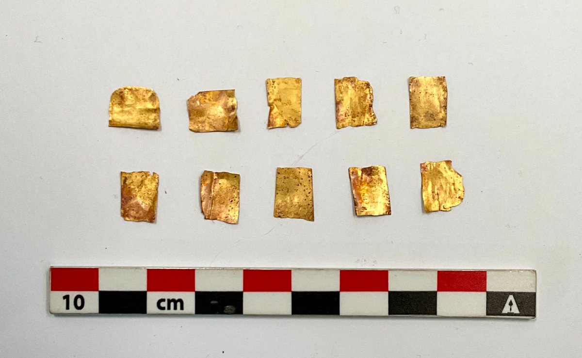 TourismandAntiq's tweet image. The Egyptian-Spanish mission uncovered human remains with 13 golden tongues and nails from the Ptolemaic period at Al-Bahnasa, Meniya. They also found tombs with colourful decorations, mummies, coffins and unique artifacts. #Artefacts #Coffins #Meniya #Discoveries #Egypt #Tourism