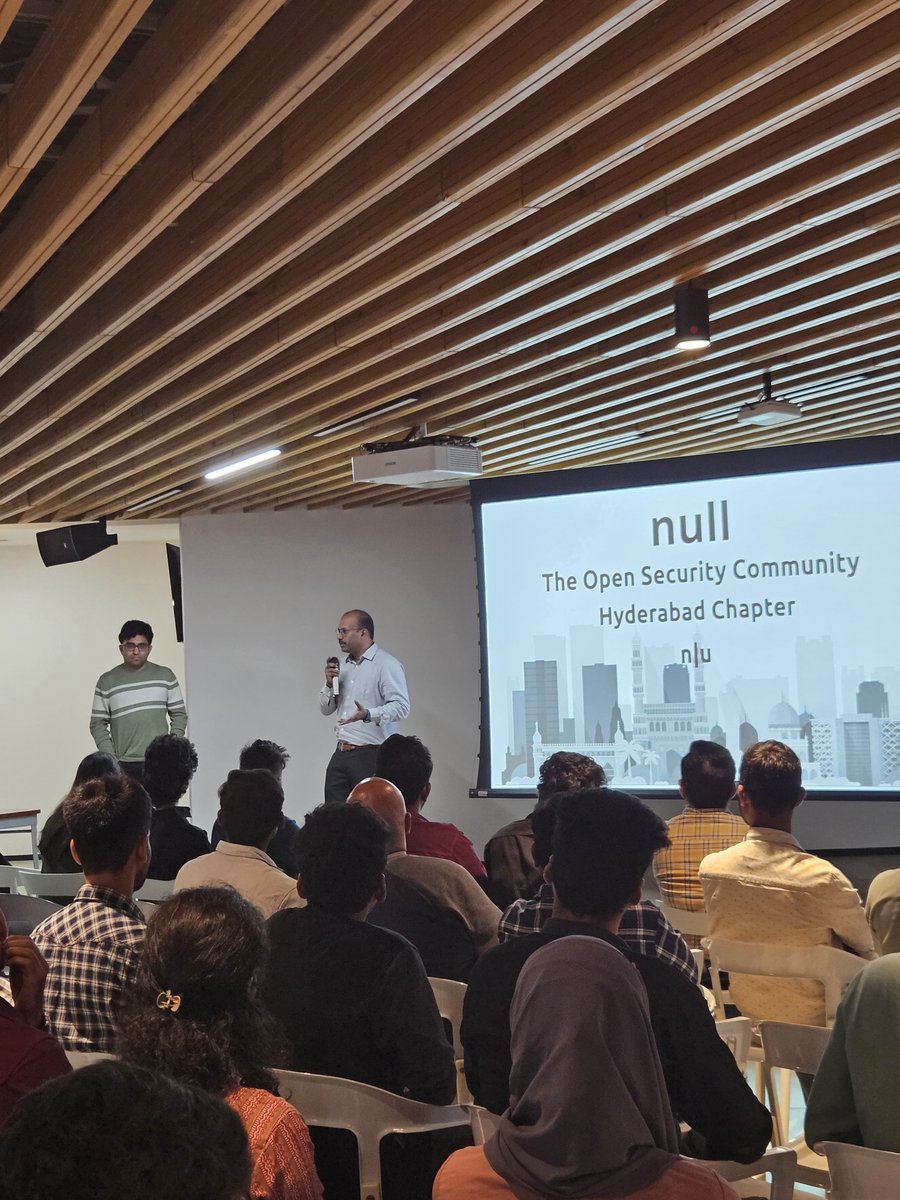 NULL Hyderabad (@nullhyd) on Twitter photo #nullhyd dec meet
intro &MC <a href="/ShaikArifAli1/">Shaik Arif Ali</a>
Newsbyte by Sami
DLL Proxing by Kathan
an impromptu and inspiring speech for youngsters getting into infosec by <a href="/novogeek/">Krishna Chaitanya T</a>
IAM Privilege Escalation Techniques by Haji
OSINT by Yaseen
prep by <a href="/doy143in/">sujayG</a>
Venue Credit: Epam
<a href="/null0x00/">null - The Open Security Community</a> #nullhyd dec meet
intro &MC <a href="/ShaikArifAli1/">Shaik Arif Ali</a>
Newsbyte by Sami
DLL Proxing by Kathan
an impromptu and inspiring speech for youngsters getting into infosec by <a href="/novogeek/">Krishna Chaitanya T</a>
IAM Privilege Escalation Techniques by Haji
OSINT by Yaseen
prep by <a href="/doy143in/">sujayG</a>
Venue Credit: Epam
<a href="/null0x00/">null - The Open Security Community</a>