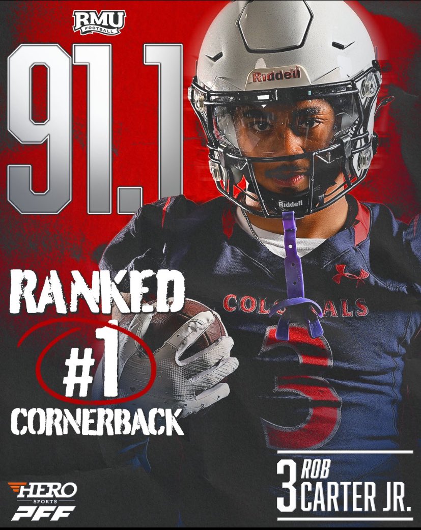 Dave Plungas (@coachplungasjmu) on Twitter photo If youโre a DB and want to be DEVELOPEDโฆ transfer or HS.. <a href="/RMU_Football/">RMU Football</a> is the place! <a href="/CoachMakrinos/">Jason Makrinos</a> & <a href="/FlashTanski/">Bart Tanski</a> are the best of the best!
#1 rated CB in all of FCS football.
#SwarmAndSmash #BallisOurs If youโre a DB and want to be DEVELOPEDโฆ transfer or HS.. <a href="/RMU_Football/">RMU Football</a> is the place! <a href="/CoachMakrinos/">Jason Makrinos</a> & <a href="/FlashTanski/">Bart Tanski</a> are the best of the best!
#1 rated CB in all of FCS football.
#SwarmAndSmash #BallisOurs