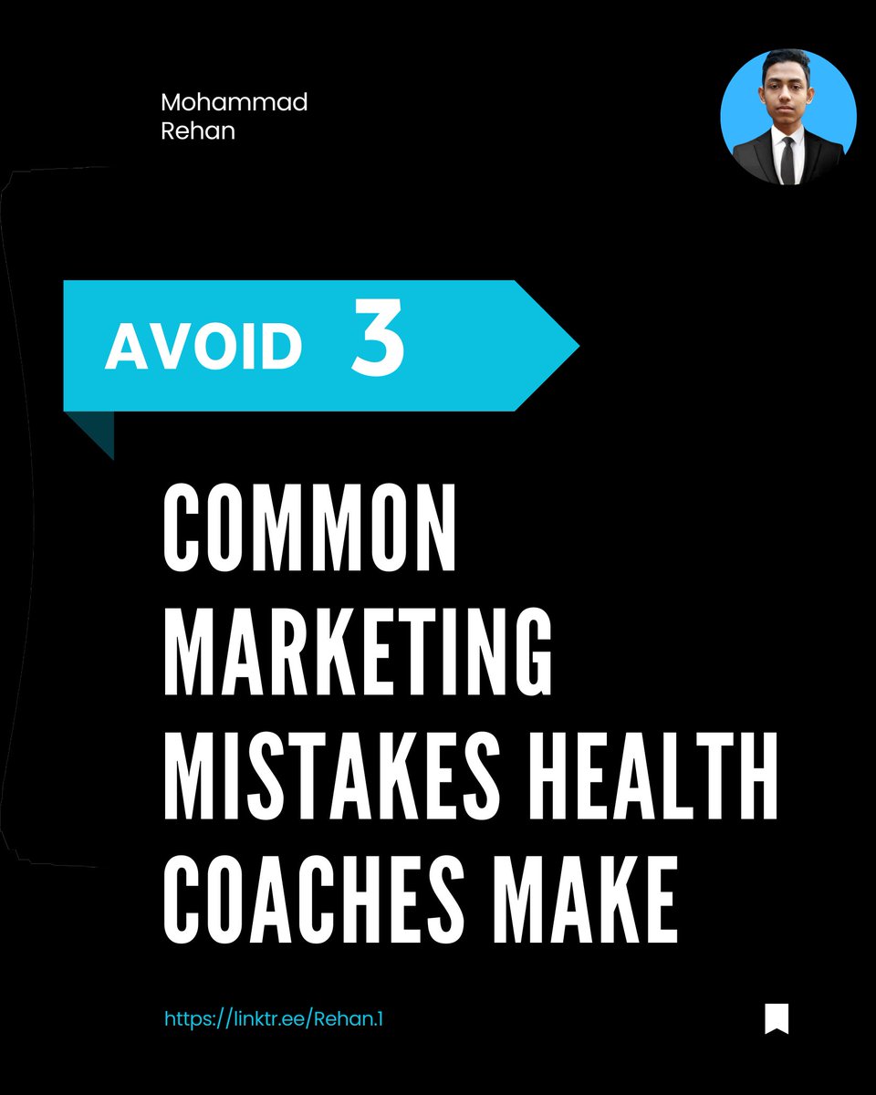 MdRehan100's tweet photo. Which of these marketing mistakes have you faced? Let me know in the comments below! 👇
🚫 Focusing on Too Many Platforms
🚫 Ignoring Email Marketing
🚫 Not Defining Your Niche

#EngagementPost #MarketingTips #CoachingSuccess #HealthCoaching #GrowYourBusiness https://t.co/G74C3yD05f