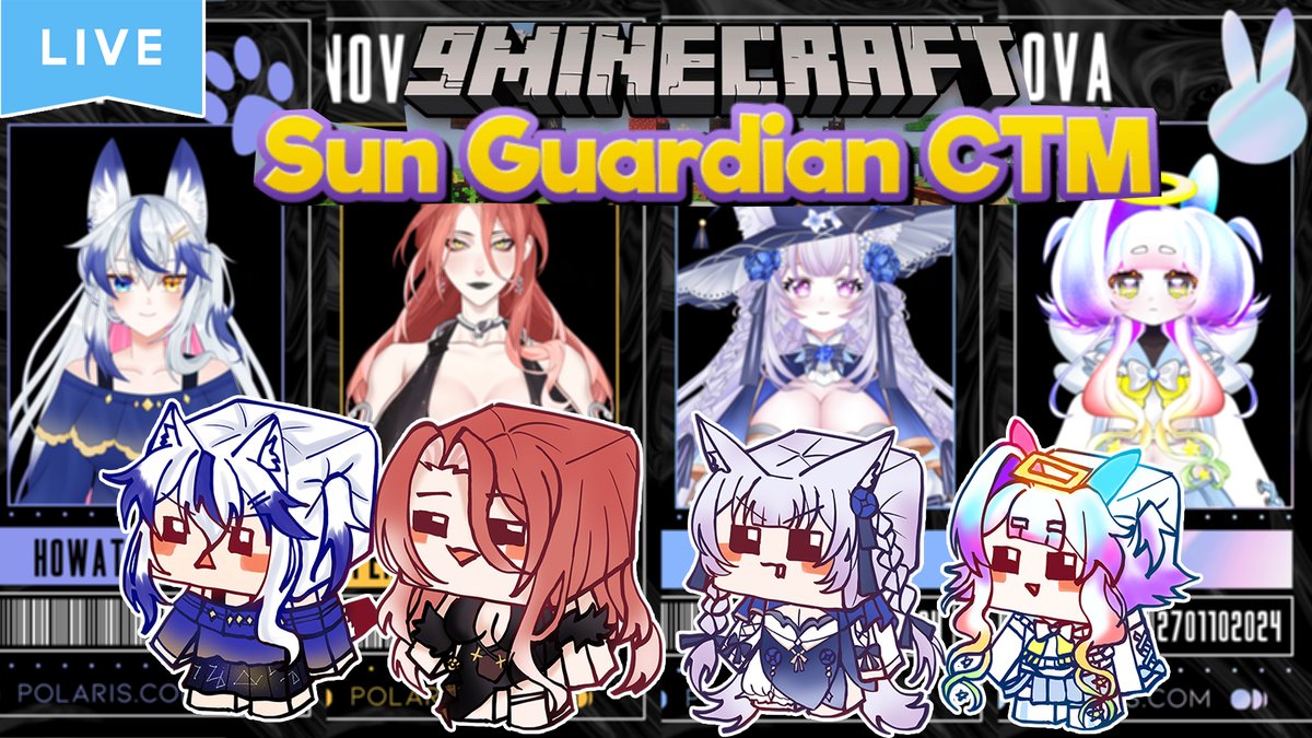 [Minecraft] Sun Guardian CTM Ft.Polaris
✨14/12 - 20.00(GMT+7)
💫<a href="/UUzagi19/">Umi Uzagi 🐰🪸 | VGamer</a> @Semis_Renova <a href="/HyokiHowatora/">💙Hyoki🌟🎨 ⨳AGGC⨳ | V-Artist | #CQ9 SUN J39-40</a>
🌙youtube.com/live/fbGSZjNgD…
#freidya #VtuberTH #Vtubers #Minecraft
