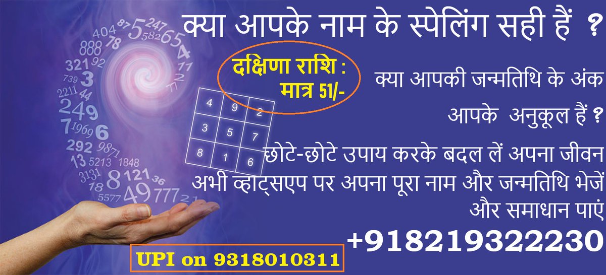 Lucky_Saggi's tweet image. #Numerology #LoShuGrid #AnkShastra #Numbers #NameSpelling #DriverNumber #ConductorNumber