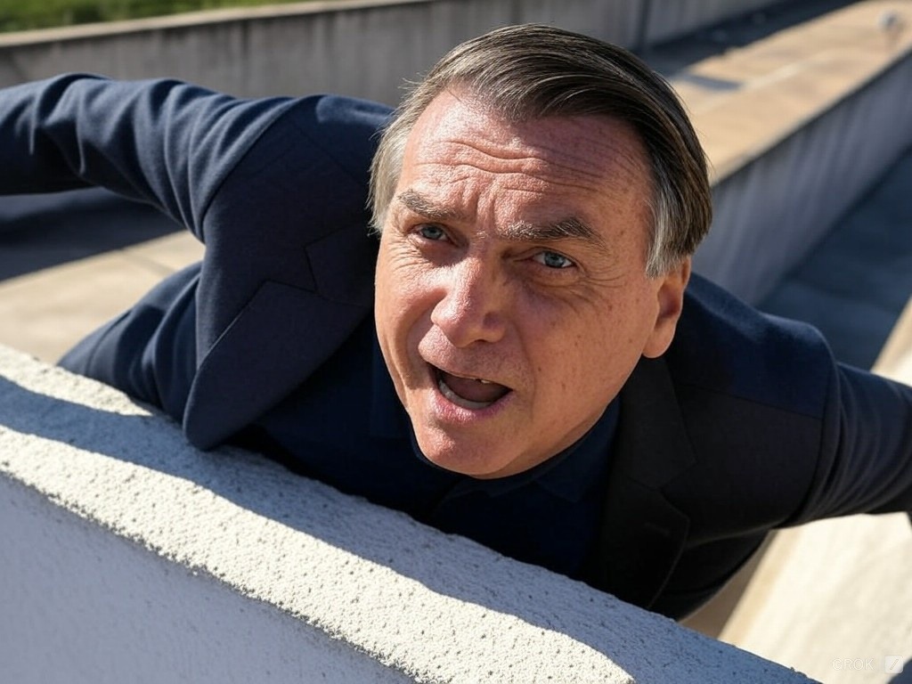 sensacionalista's tweet photo. Braga Netto vai preso e Bolsonaro é flagrado pulando o muro da embaixada da Hungria https://t.co/dVuEZ17tNp