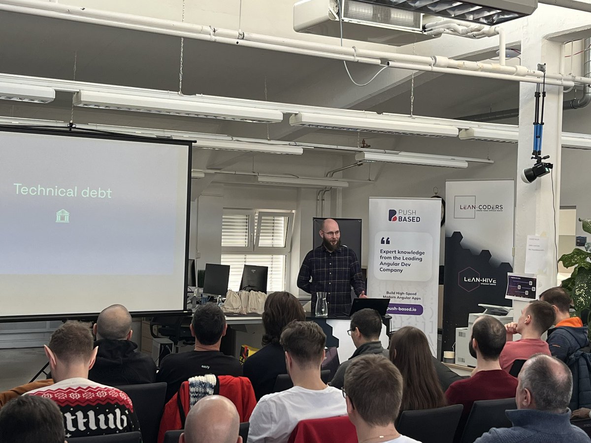 Michael_Hladky's tweet image. 📢 @VojtechMasek is live at #NgGlühwein with his talk “Keeping Code Quality and Tech Debt Under Control in Angular Apps”.

He’s showing how to manage #CodeQuality, reduce tech debt, and scale Angular projects effectively using @CodePushUp.
