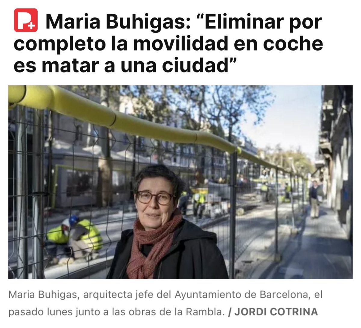 Segons els metges el que mata una ciutat és la contaminació.

Segons l’arquitecta en cap de Collboni: