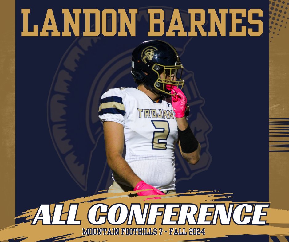 CHASE Trojan Football (@ctrojanfootball) on Twitter photo Congratulations to Landon Barnes for being named to the Mountain Foothills 7 All Conference Team as a defensive end! <a href="/TheLandonBarnes/">Landon Barnes</a> Congratulations to Landon Barnes for being named to the Mountain Foothills 7 All Conference Team as a defensive end! <a href="/TheLandonBarnes/">Landon Barnes</a>