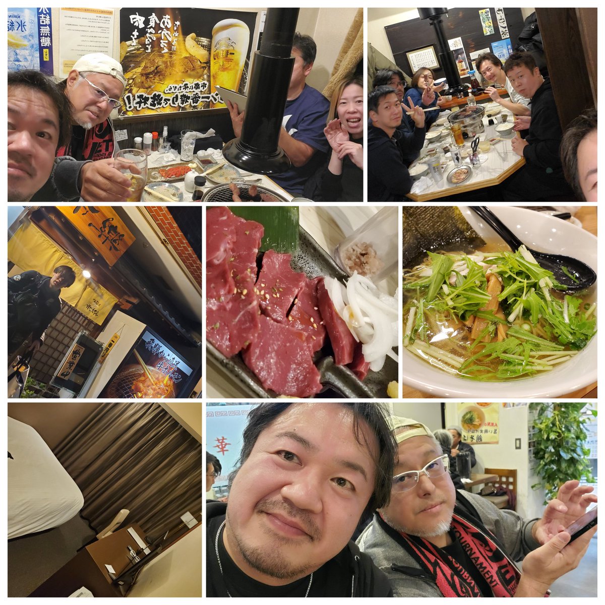shunp82's tweet photo. 帰宿！
設営からのJETのみんなと
いつもの楽しい飲み🍺

焼肉最高！

からの、竜二さんと楽しい
サシ飲み二次会😎✨

この時間めちゃくちゃ好き！

さあ！明日！
JET/EVOL楽しむぞ🤗

俺はせな、マヤとJET！
ゆーたと香夏恵はEVOL！
裕次郎、ゆきの、亘、悠太郎、あかまる、アクア、こーへい宜しく！ https://t.co/4vA7PE80Sm