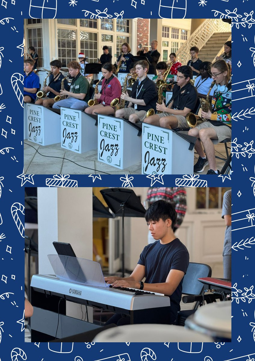 PineCrestArts's tweet image. Upper School Jazz Band and vocalists brought the holiday spirit to Dr. Markham’s “Good Luck Breakfast,” performing festive hits to spread cheer and help everyone gear up for exams. Thank you, Dr. Markham, for hosting this event—a perfect blend of music and motivation! #PCFineArts