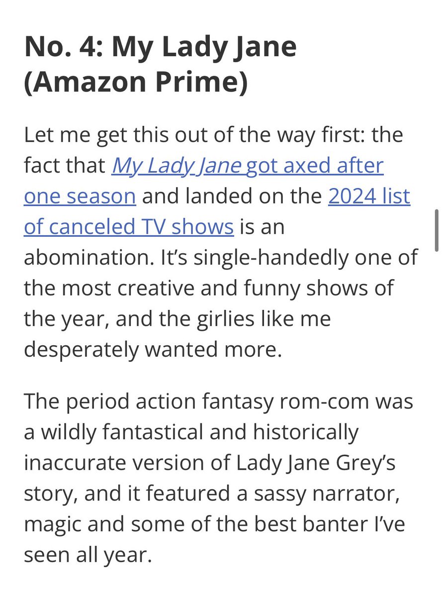 SaveMLJ25's tweet photo. Thank you @rileyutley and @CinemaBlend for shouting your love of My Lady Jane! I agree its cancellation was an ABOMINATION, and it had everything fans love! @PrimeVideo @AmazonMGMStudio #SaveMyLadyJane https://t.co/EAPPmlU9av https://t.co/sqI2VpWUjb