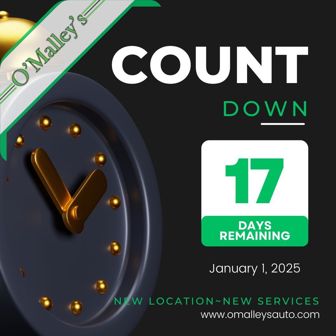 omalleysgasauto's tweet image. 🎄🚗 17 Days to Go! 🚗🎄
Our new location opens January 1st, and we’re feeling the holiday excitement! 🎅✨ What are you looking forward to most about our upgraded space? Let us know below! 🎁

#CountdownToOpening #OMalleysAuto #HolidayExcitement #NewLocation #ClintonMA