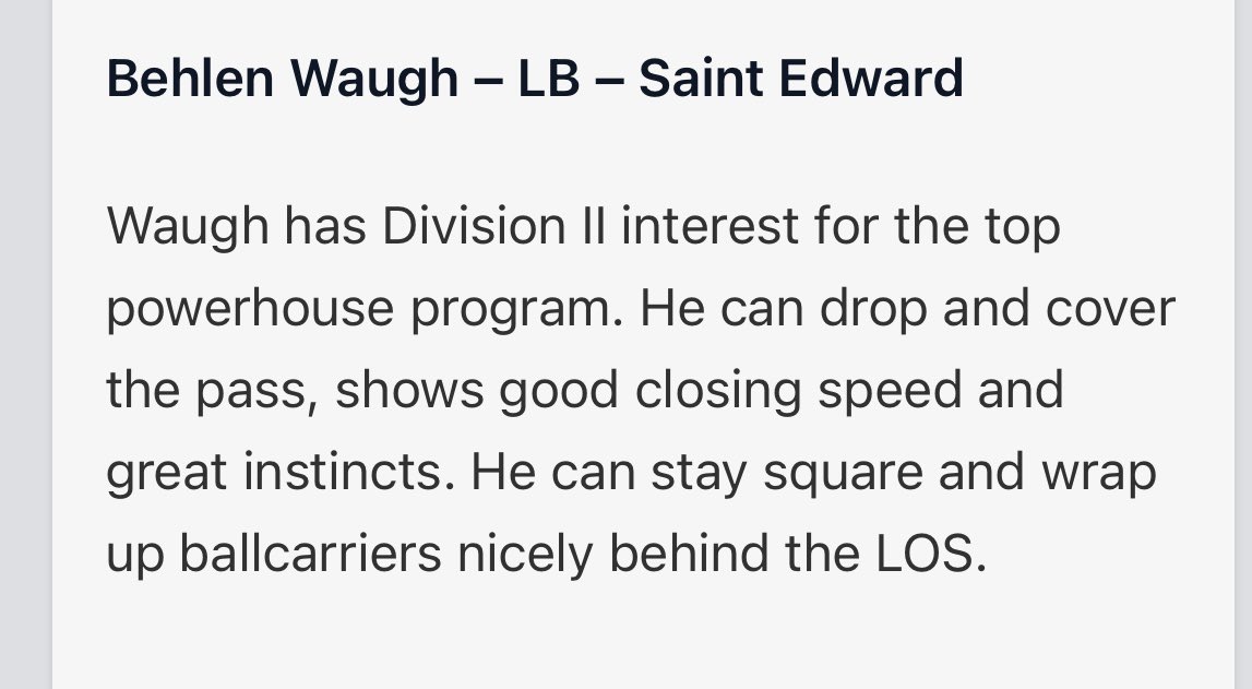 Thank you <a href="/Bryan_Ault/">Bryan Ault - Midwest Scout</a> for the write-up! Blessed to be named as one of the top seniors still undecided. Appreciate all the people who have supported me! #JesusisKing

<a href="/SEHS_FOOTBALL/">St. Edward Football</a> <a href="/sehsathletics/">St. Edward Athletics</a> <a href="/PrepRedzoneOH/">Prep Redzone Ohio</a> <a href="/cullen_waugh/">Cullen Waugh</a> <a href="/rawtalentsport1/">rawtalentsports</a> <a href="/DaleRodick/">Dale Rodick II</a>