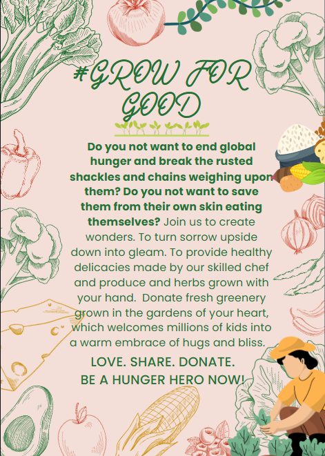 HungerHeros3's tweet photo. Plant Hope! Harvest Change NOW!
What if the answer to ending world hunger grows in your own backyard?
Join the #GrowForGood challenge: 
✨ Grow herbs or small vegetables at home.
✨ Share your journey with us.
✨ Donate your harvest or funds to help fight hunger. https://t.co/VS1UKb2QbJ