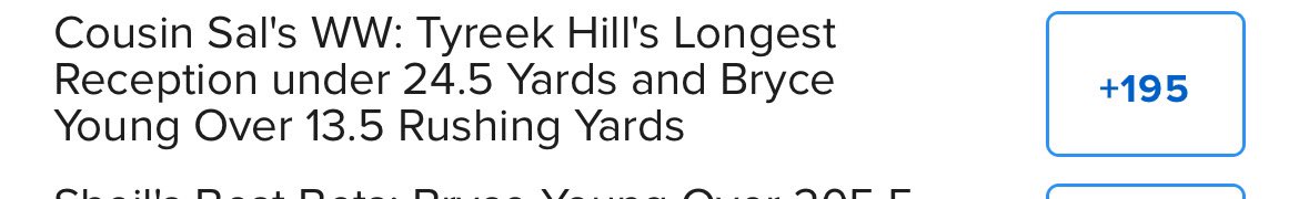 LineTimeSports's tweet image. Man, @TheCousinSal, love ya, but this bet will be MISERABLE to sweat.