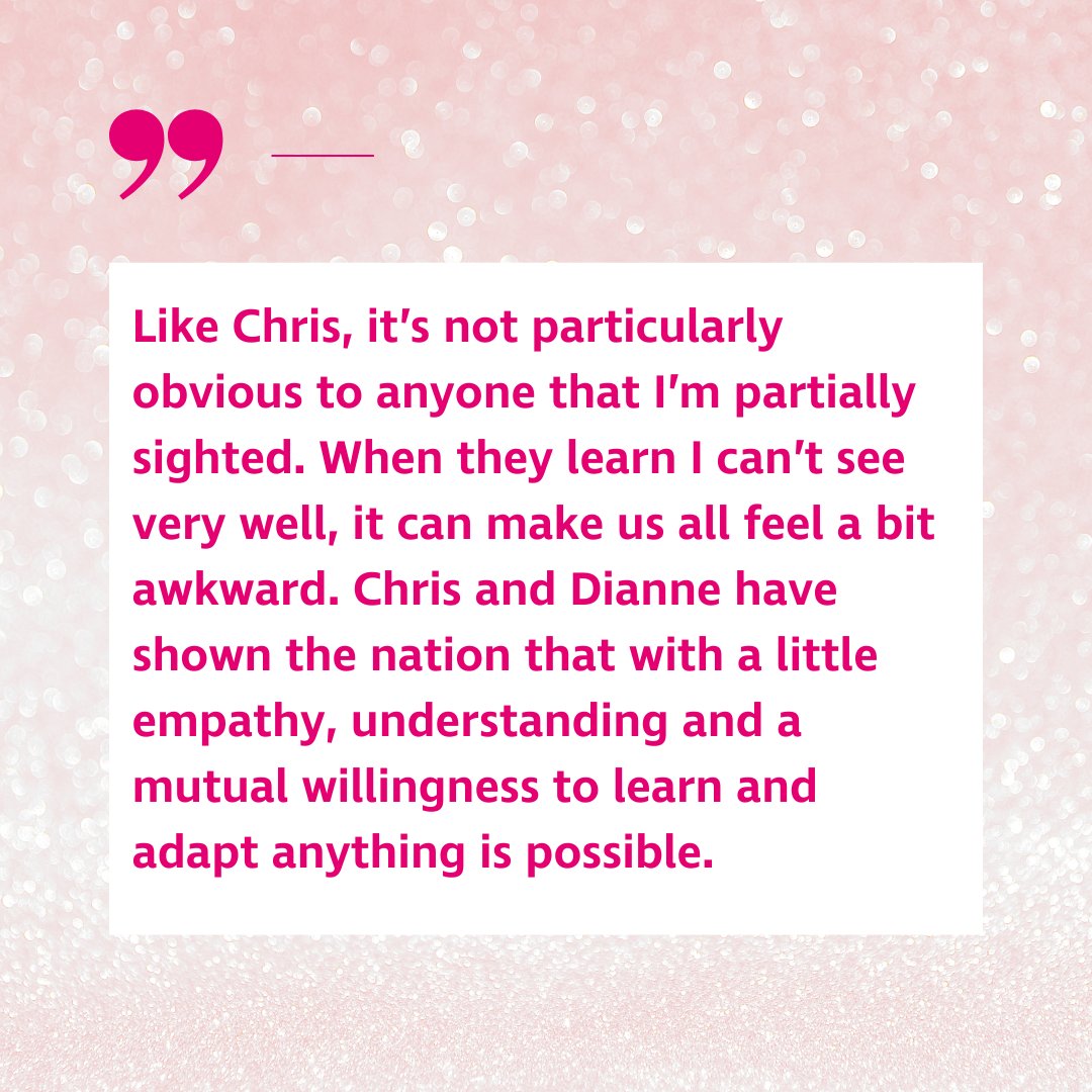 As these quotes from blind and partially sighted people show, the representation on Strictly, with the casting of Chris McCausland and Tasha Ghouri, has left an immeasurable positive impact. It highlights the importance of diversity and has sparked so many positive conversations.