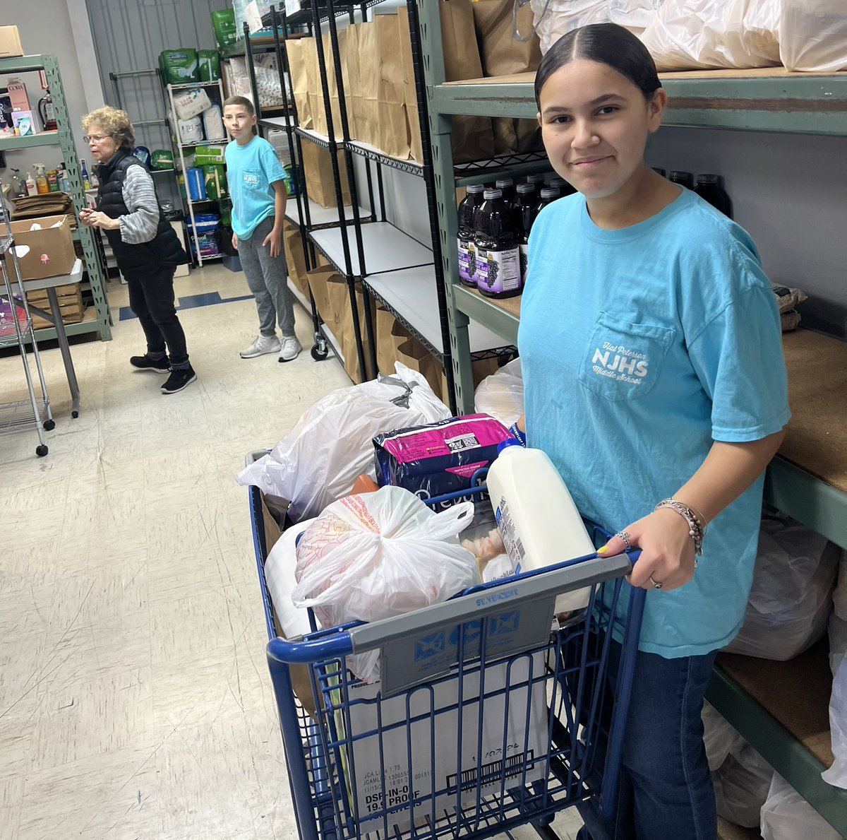 In the last month, I have asked A LOT of my NJHS kiddos, and they have stepped up. They ran our Turkey a Teacher food drive (before school every morning), helped the PTO sell dance tickets, volunteered at Literacy Night, and now… gave up a Saturday to work at the pantry. ❤️💪🏽😊