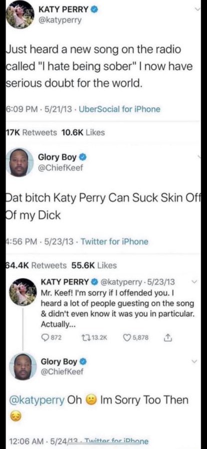idollkod's tweet photo. This interaction between Katy Perry and Chief Keef. https://t.co/qz1RIhaK7Q