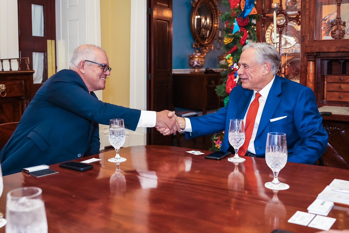 Governor Abbott Press Office (@govabbottpress) on Twitter photo Great meeting yesterday with former Australian Prime Minister and Chairman of Space Centre Australia <a href="/ScoMo30/">Scott Morrison</a> to discuss advancing space exploration.
Texas looks forward to expanding our partnership and countless opportunities for space discovery and innovation. ๐ Great meeting yesterday with former Australian Prime Minister and Chairman of Space Centre Australia <a href="/ScoMo30/">Scott Morrison</a> to discuss advancing space exploration.
Texas looks forward to expanding our partnership and countless opportunities for space discovery and innovation. ๐