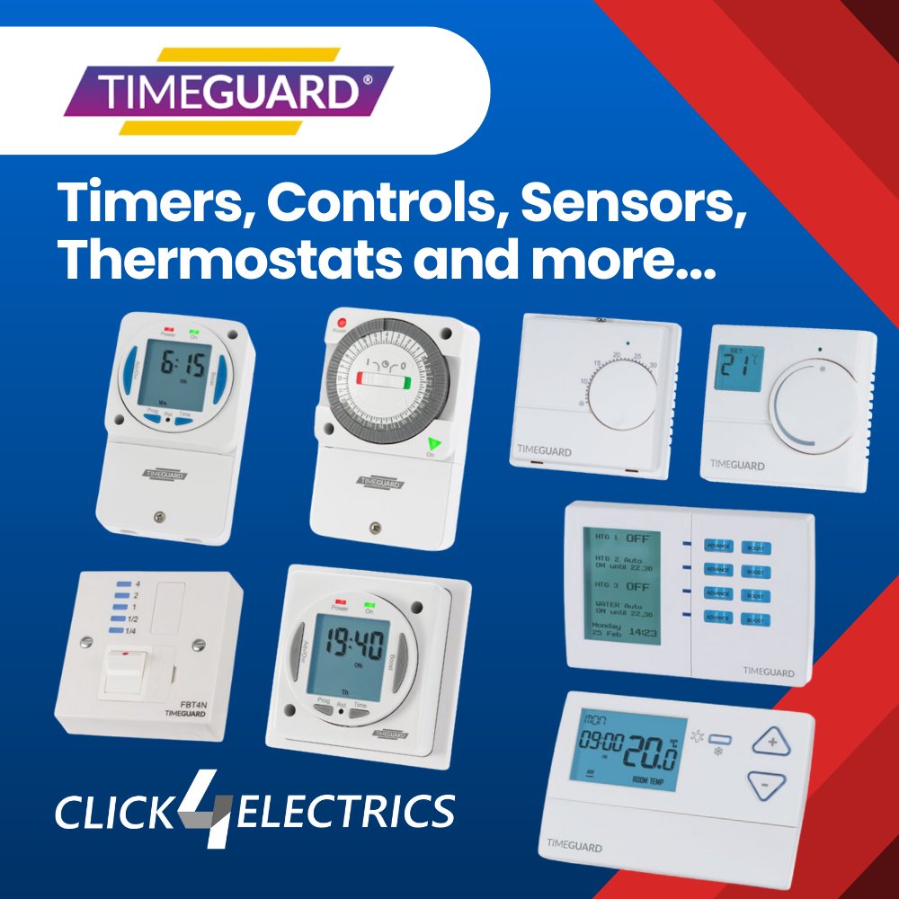 Click4Electrics's tweet photo. Dive into the world of Timeguard and discover a range of energy-saving timers, PIR detectors, Thermostats, and smart controls designed for easy installation and reliability.

📲 Explore our range today https://t.co/bukchLjQqj

#Timeguard #Energysaving #ElectricianLife