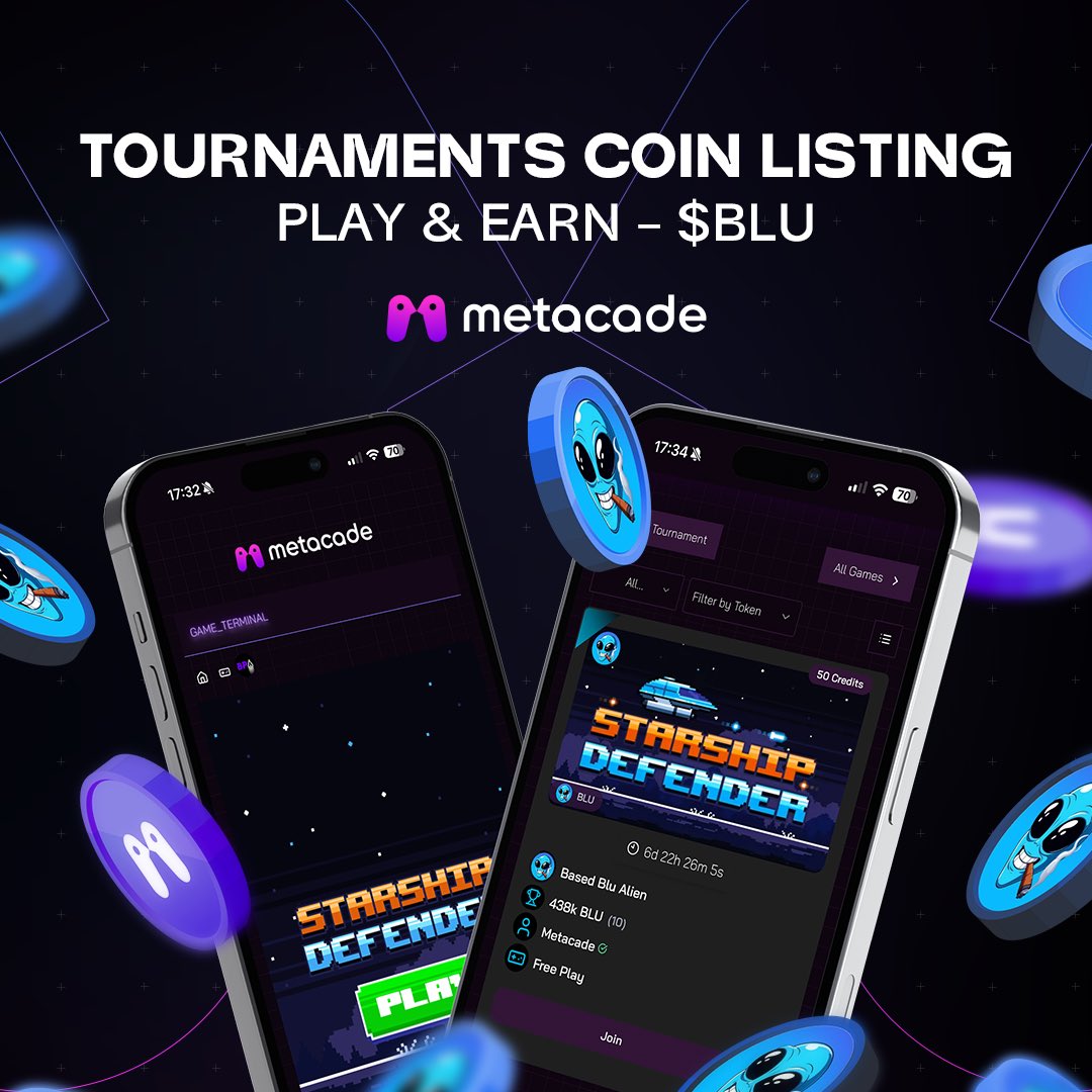 Metacade_'s tweet photo. Metacade Tournaments ✖️ $BLU 🏆💰

🎮 Free to join
💰 $500+ $BLU Prize Pool
🏆 Finish Top 10
📆 Ends 21 December

Welcome @BasedBluAlien 🔵👽