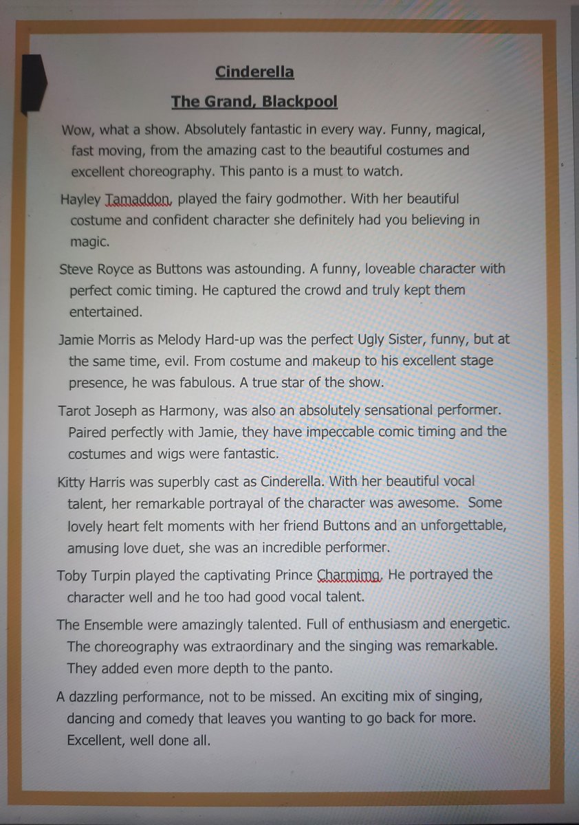 Cinderella panto  review 
#panto
<a href="/Grand_Theatre/">Blackpool Grand Theatre 🦋</a>