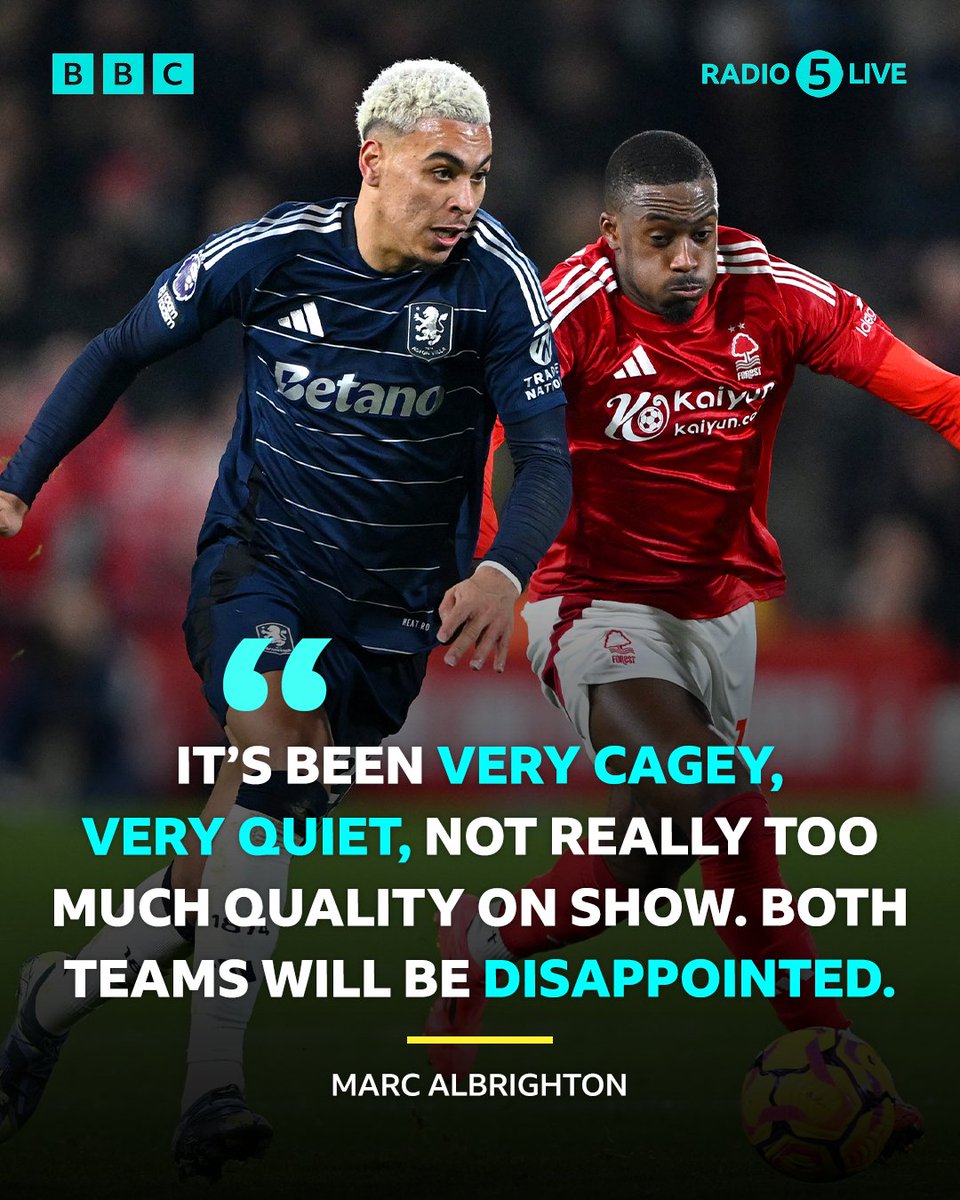 5liveSport's tweet photo. This one hasn't quite matched the intensity of the game at Anfield... 😅

HT: Nott'm Forest 0-0 Aston Villa 🙂

#BBCFootball #NOTAVL #PremierLeague https://t.co/gN4jGobWaQ