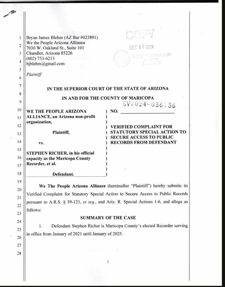 WTPA filed lawsuit against Stephen Richer to obtain public records regarding his actions to have a private citizen fired. A video taken at one of our conferences was shared on X by an ASU law professor. Stephen Richer abused his position of authority to try to get him fired.